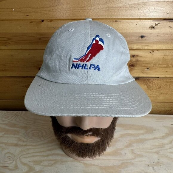 VINTAGE 90s | NHLPA Crest Logo Hockey Strap Back HAT One Size Labatts Promo - Picture 1 of 6
